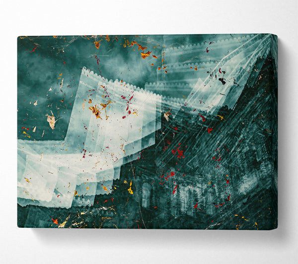  A Canvas Print of Teal Cityscape Dreams Canvas Art