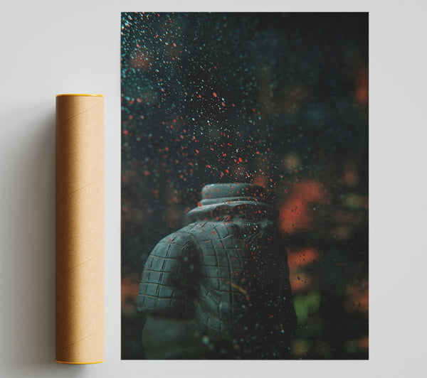 Red Drops On Black Poster