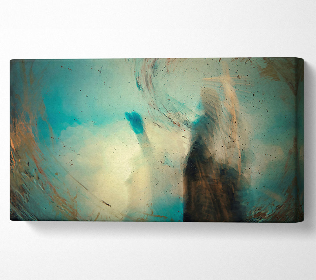  A Canvas Print of Turquoise Abstract Swirl Canvas Wall Art