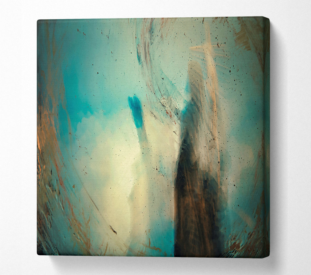  A Canvas Print of Turquoise Abstract Swirl Canvas Wall Art