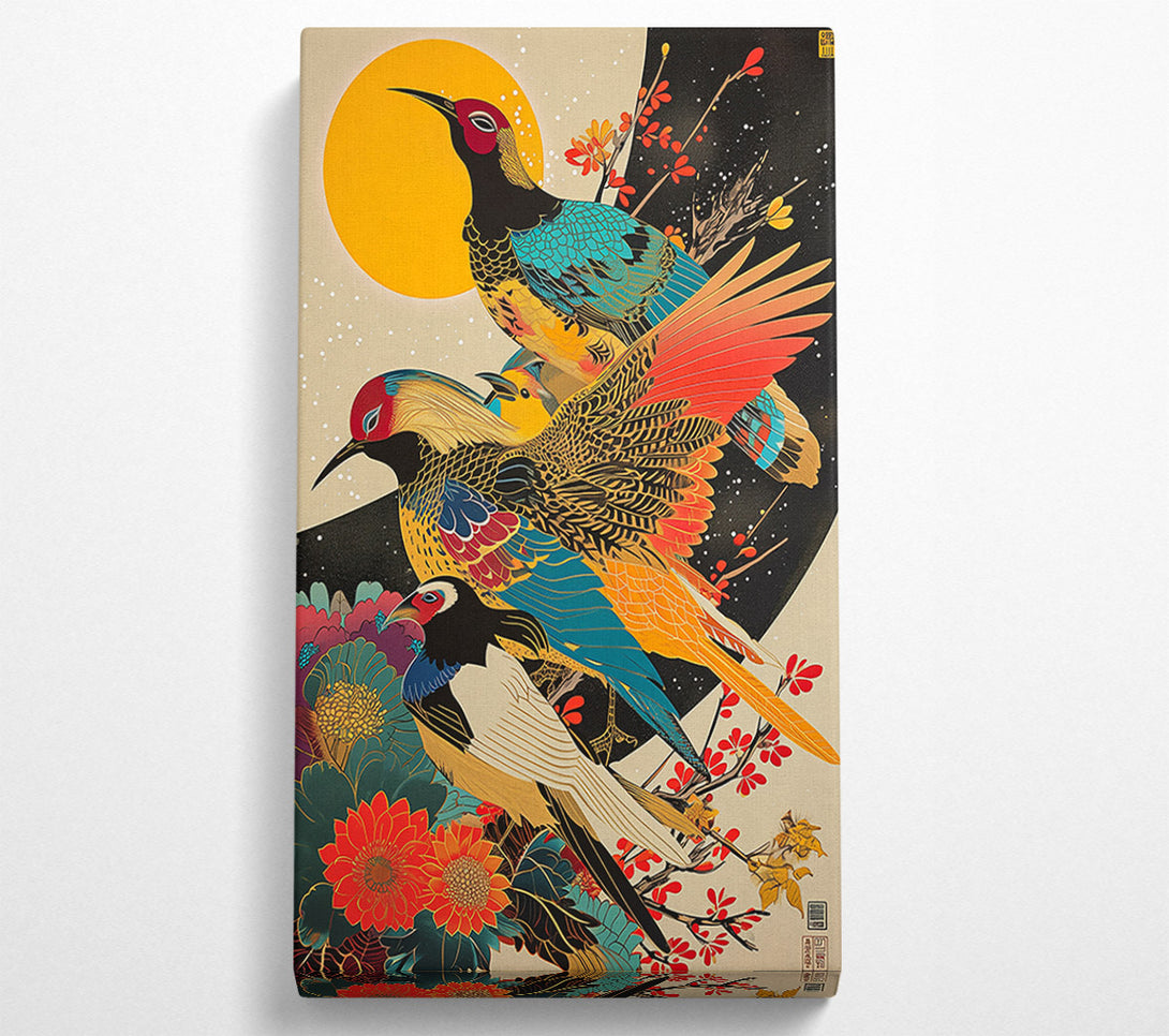  A Canvas Print of Japanese Birds Traditional Art Canvas Print