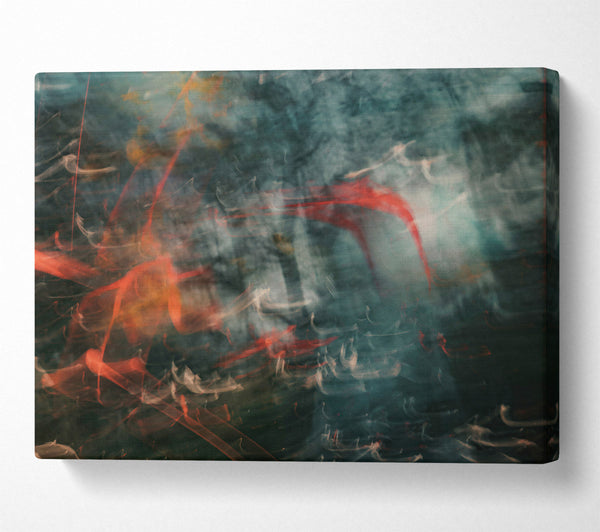 A Canvas Print of Red Through The Fog Canvas Print