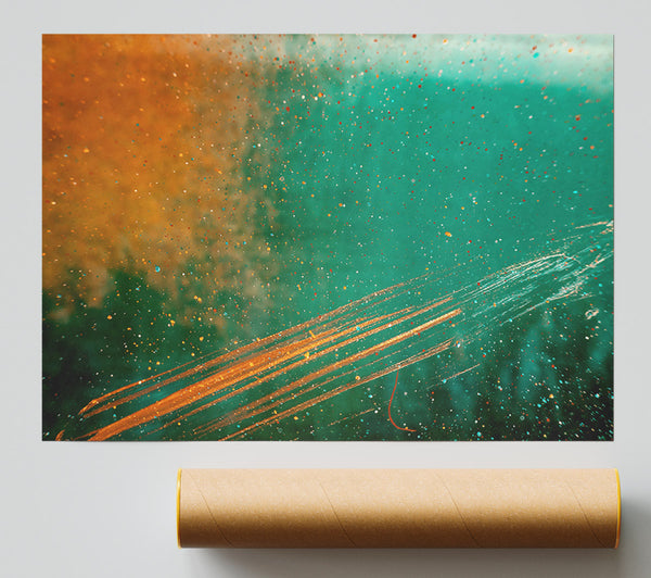 Teal Stardust Swirls Giclee Print