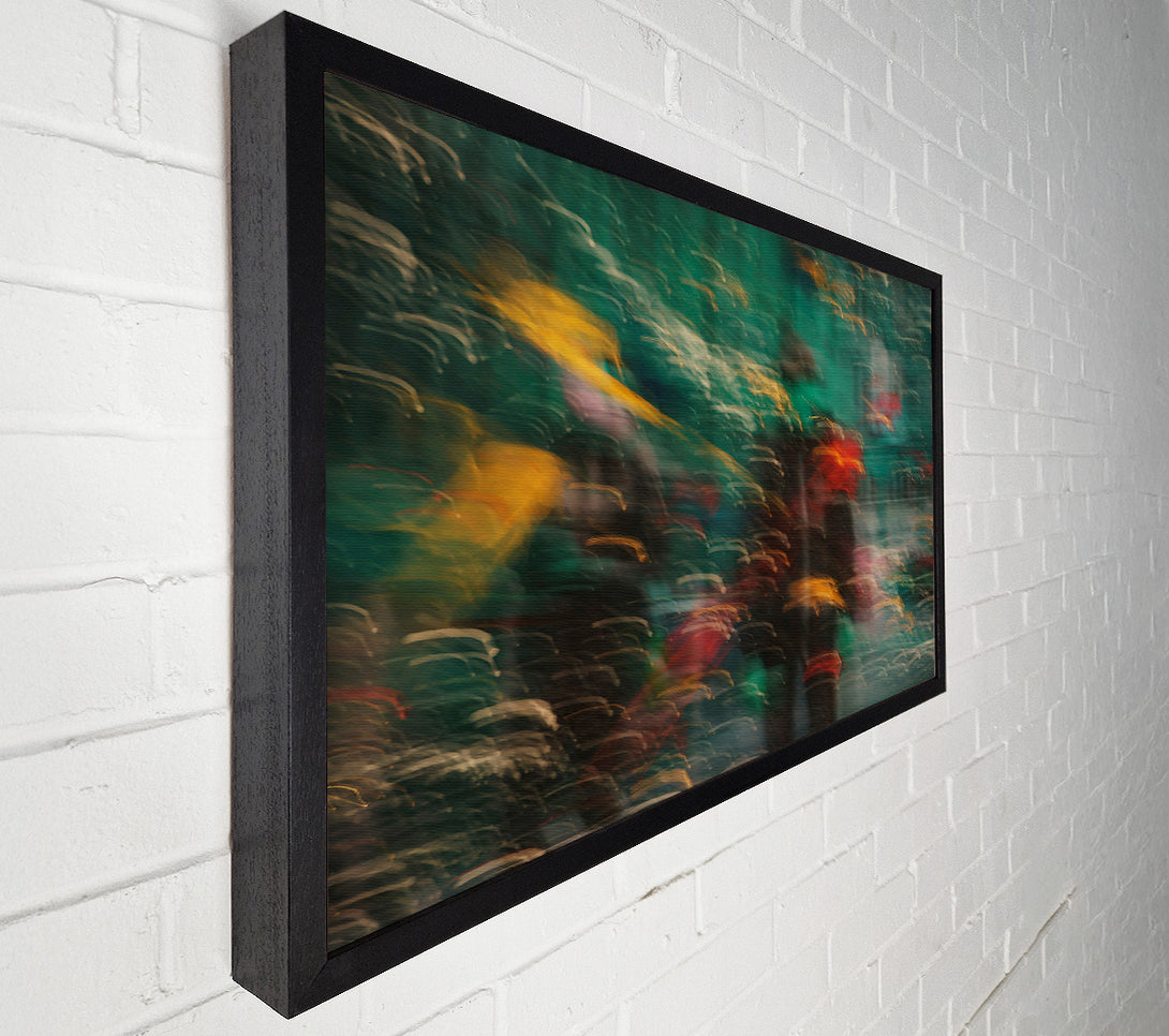  A Canvas Print of Green City Lights Canvas Wall Art