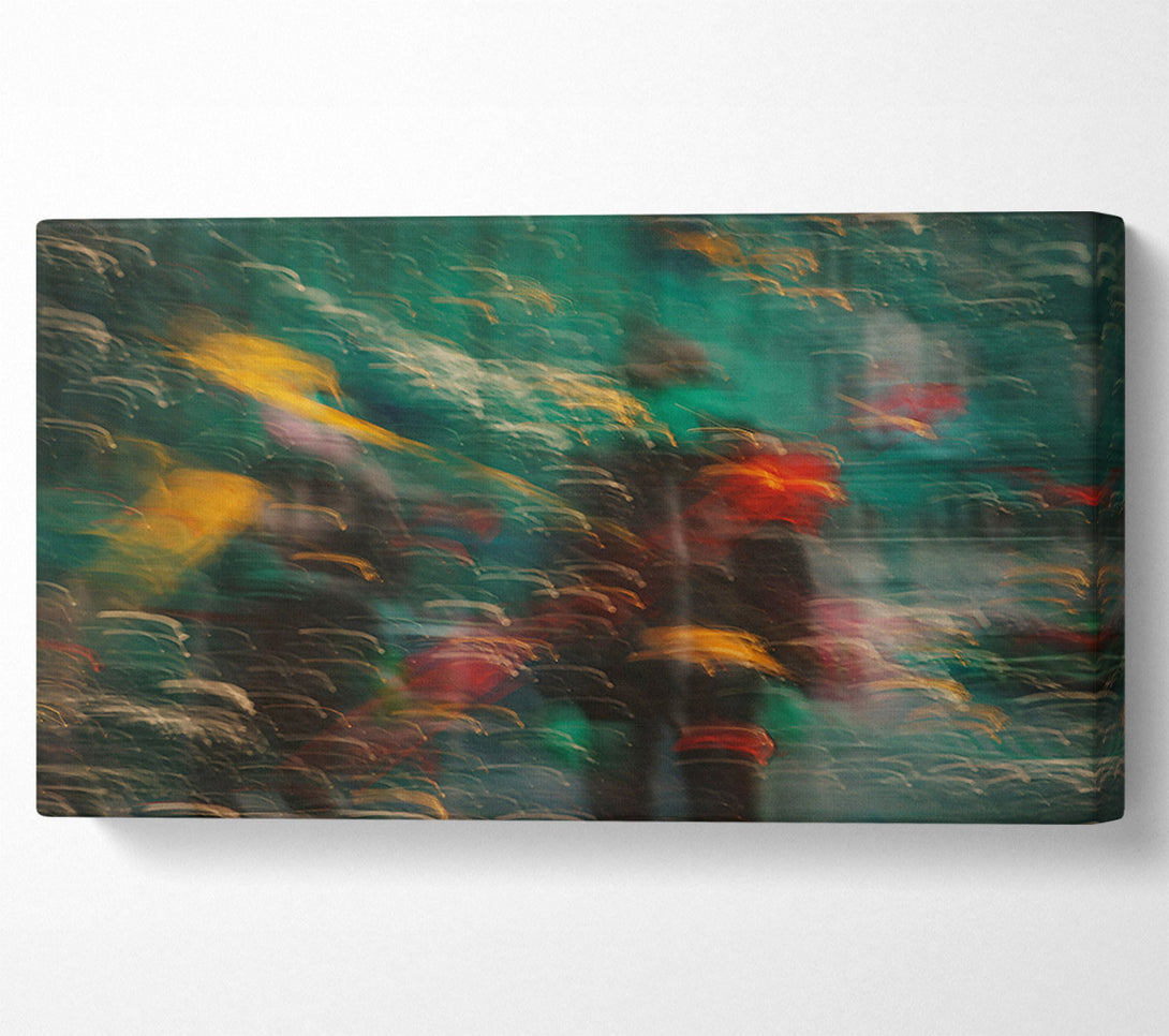  A Canvas Print of Green City Lights Canvas Wall Art
