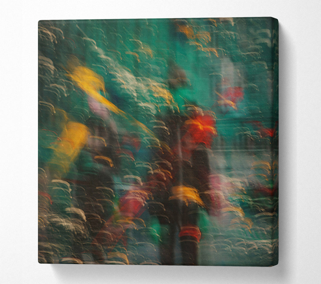  A Canvas Print of Green City Lights Canvas Wall Art