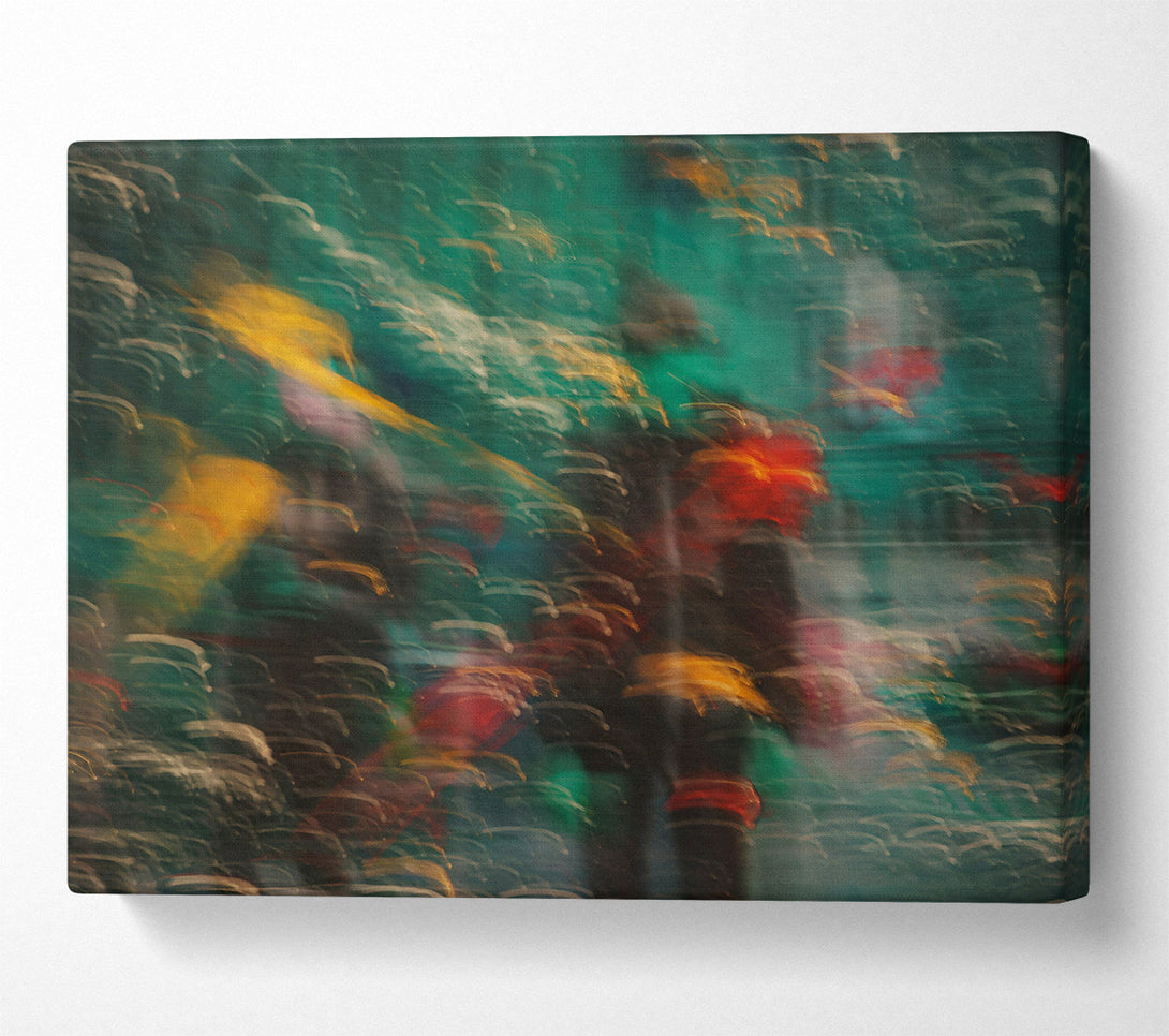  A Canvas Print of Green City Lights Canvas Wall Art