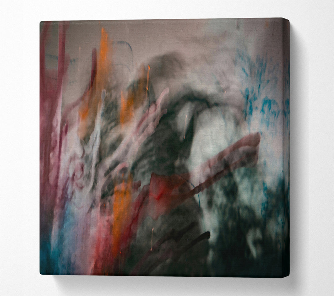  A Canvas Print of Crimson Ink Swirls Canvas Print