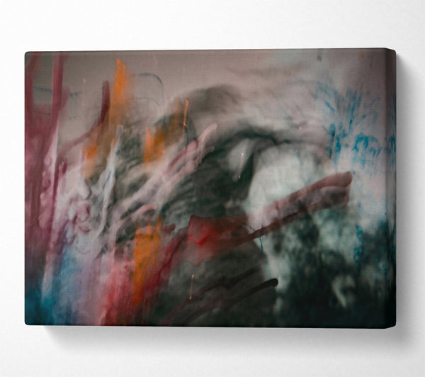  A Canvas Print of Crimson Ink Swirls Canvas Print
