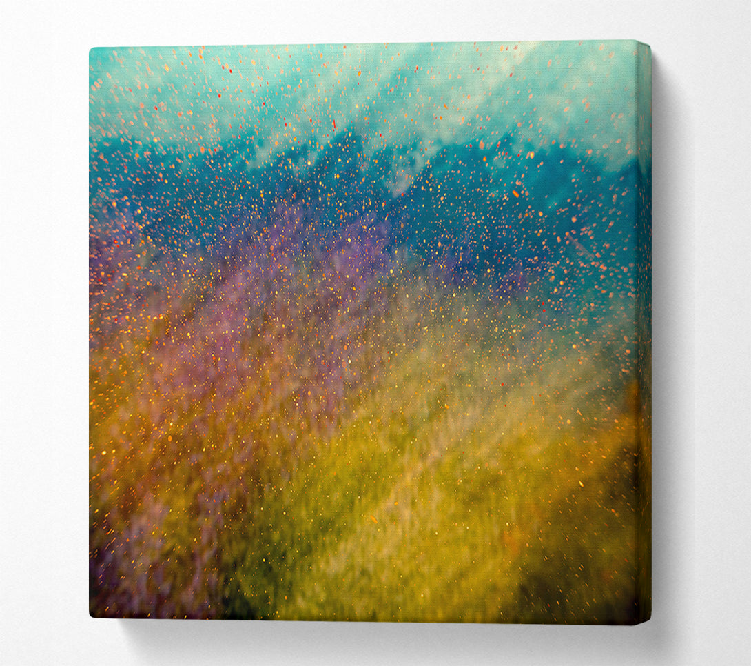  A Canvas Print of Golden Dust Of Teal Canvas Wall Art