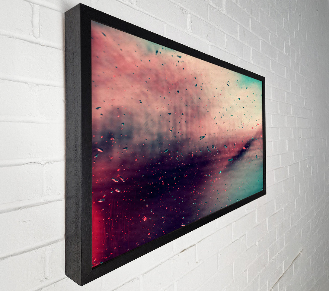  A Canvas Print of Crimson Rain Through Glass Canvas Wall Art