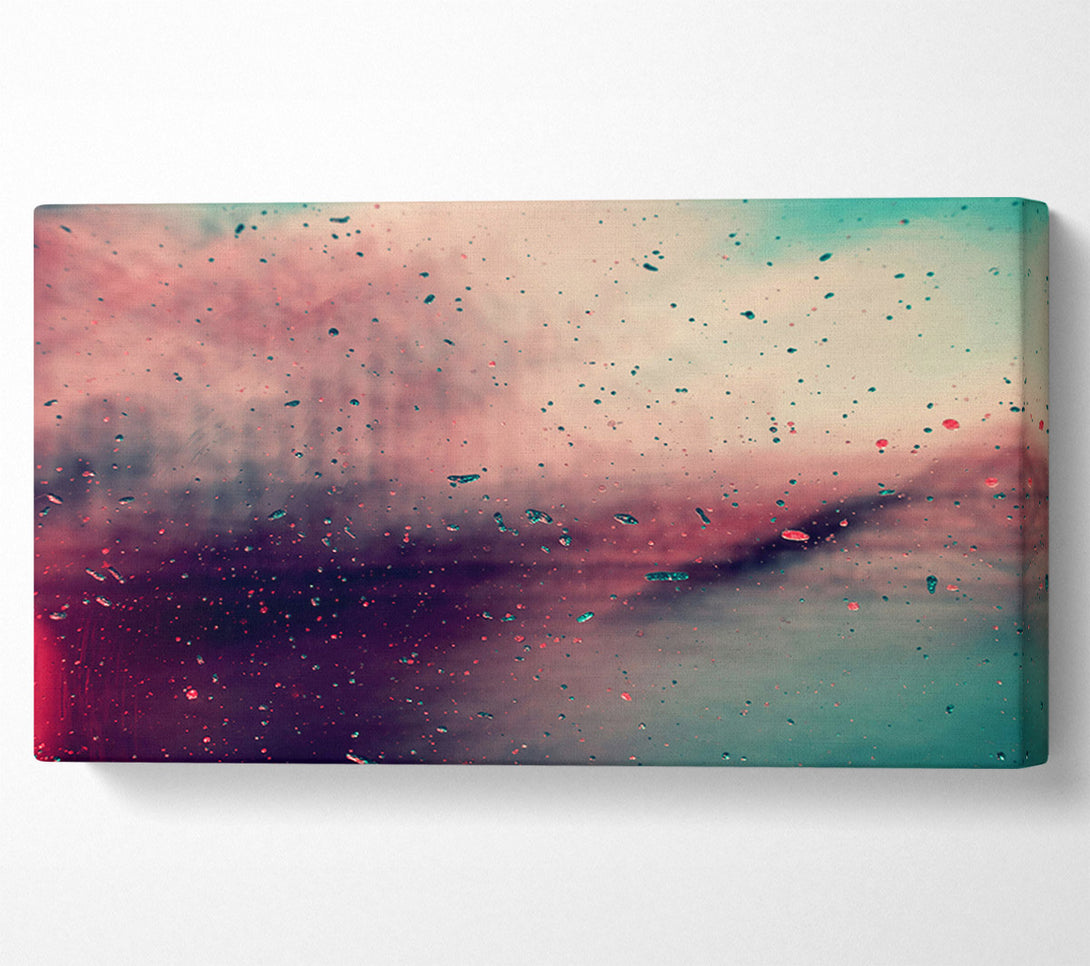  A Canvas Print of Crimson Rain Through Glass Canvas Wall Art
