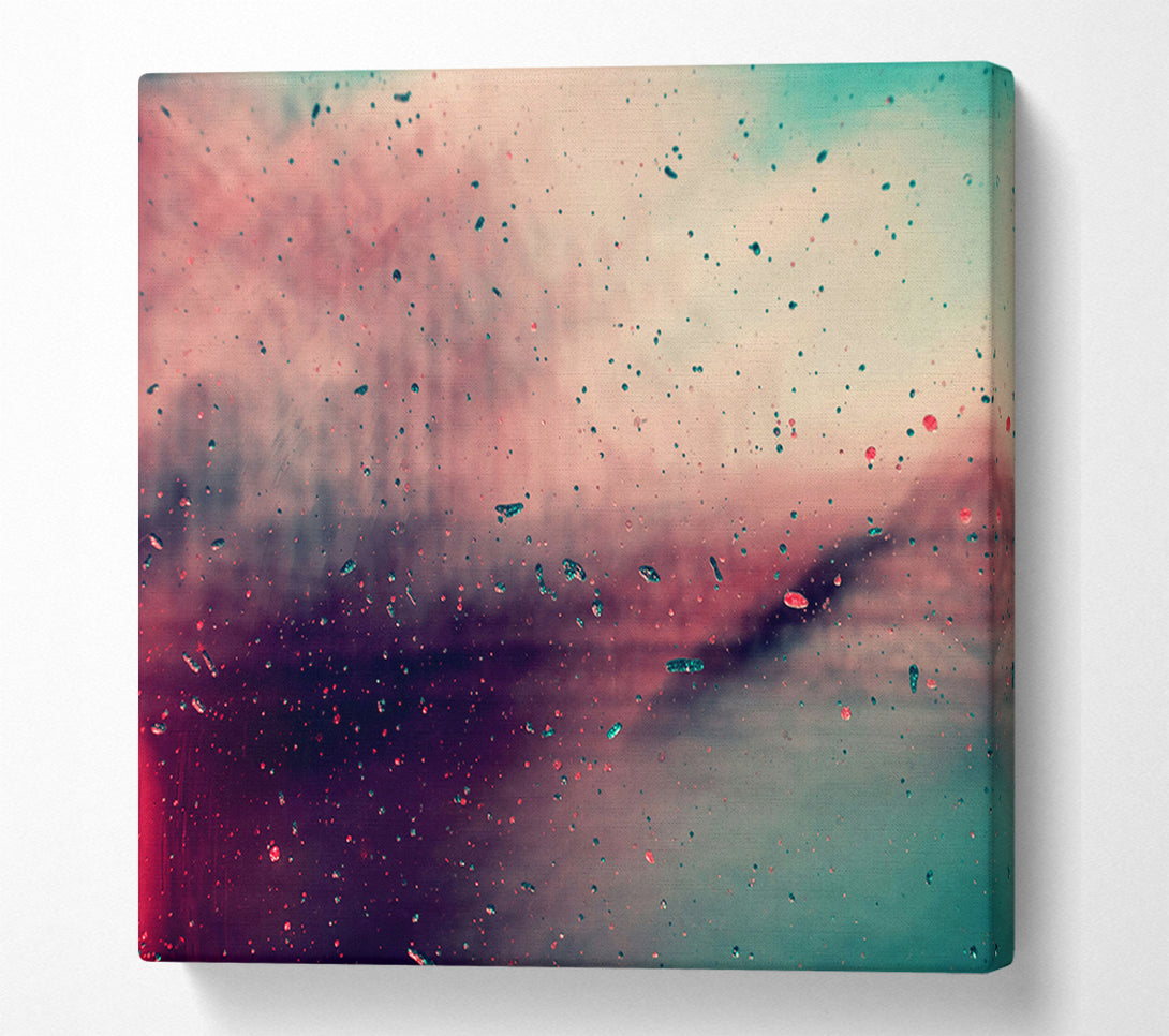  A Canvas Print of Crimson Rain Through Glass Canvas Wall Art