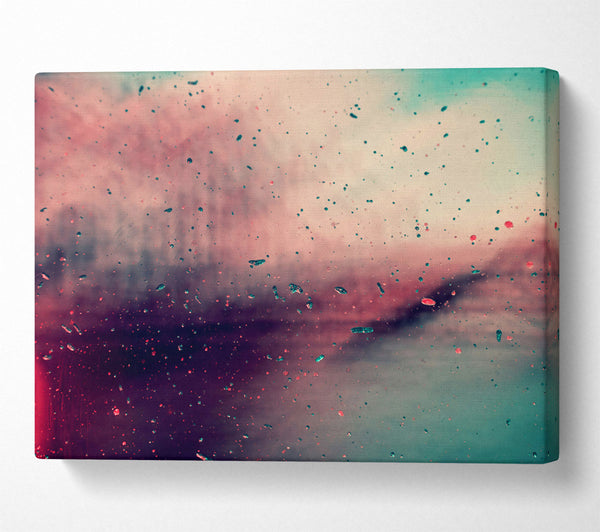  A Canvas Print of Crimson Rain Through Glass Canvas Wall Art