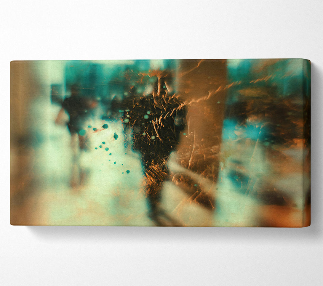 A Canvas Print of Teal And Golden Haze Canvas Wall Art