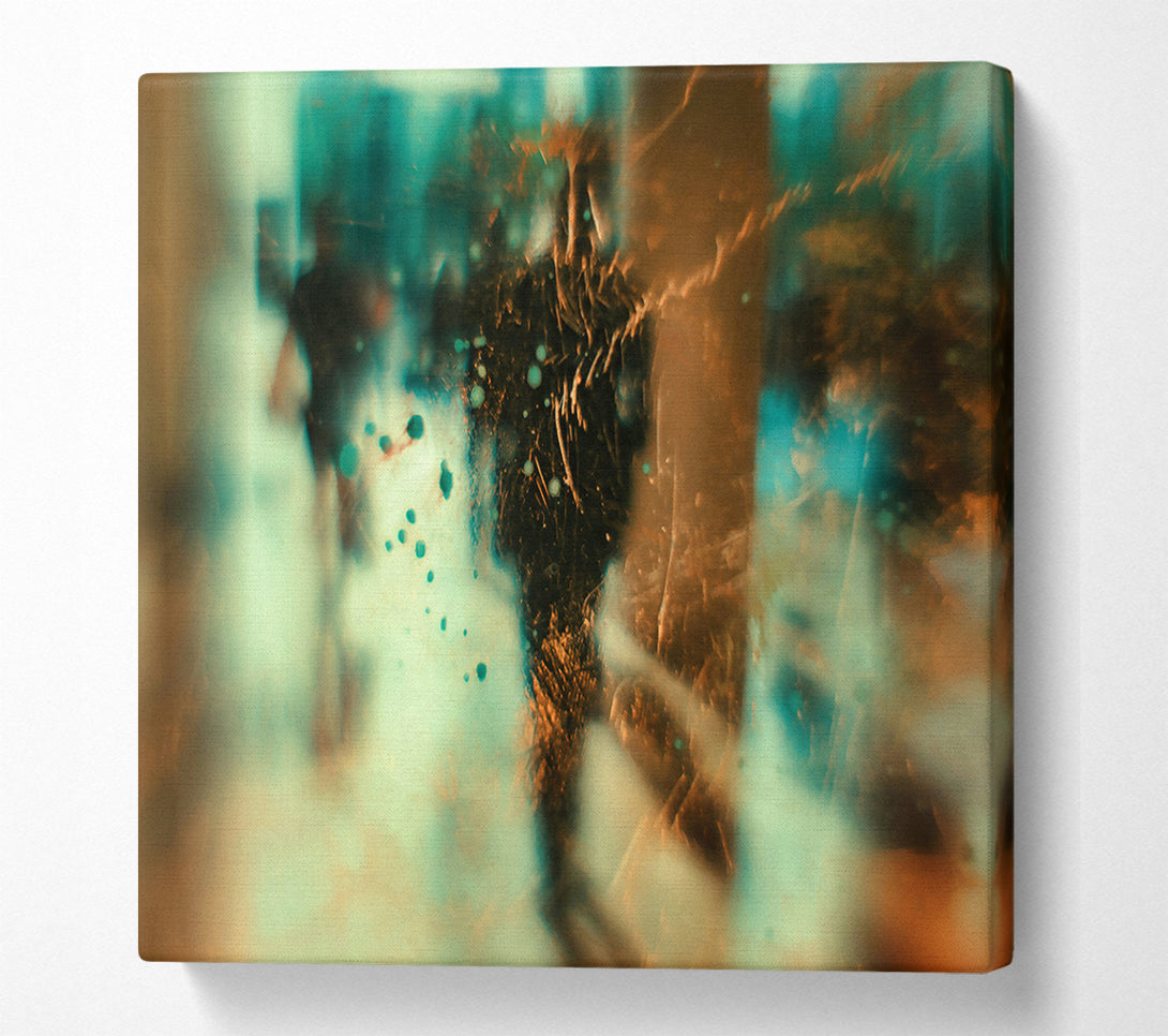  A Canvas Print of Teal And Golden Haze Canvas Wall Art
