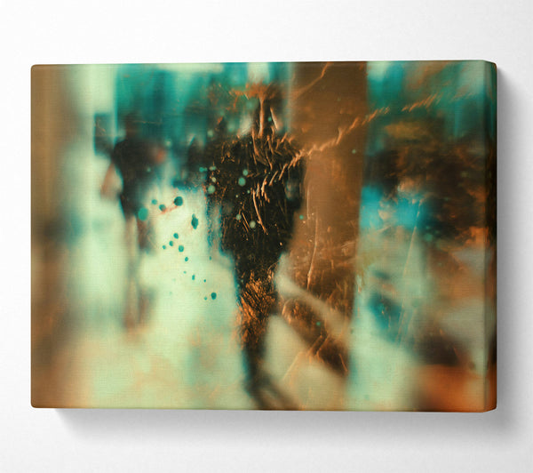  A Canvas Print of Teal And Golden Haze Canvas Wall Art