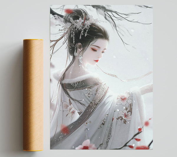 Japanese Plum Blossom Woman Poster
