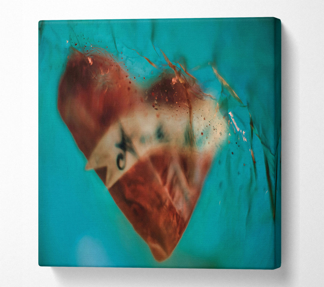  A Canvas Print of Crimson In Teal Canvas Art