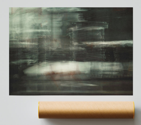 Pale Green Motion Blur Print