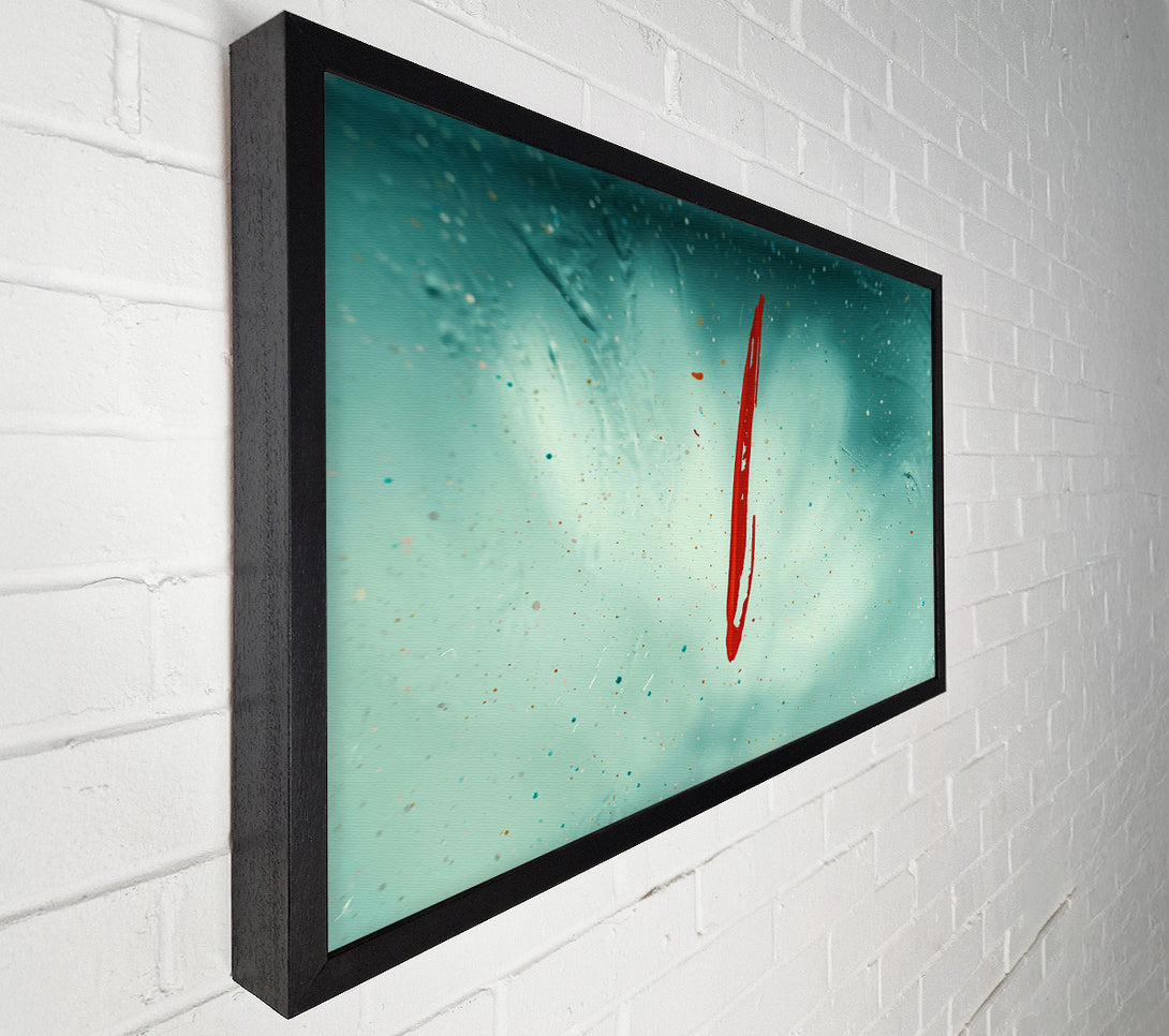  A Canvas Print of Red Mark On Teal Canvas Art
