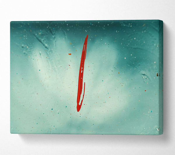  A Canvas Print of Red Mark On Teal Canvas Art