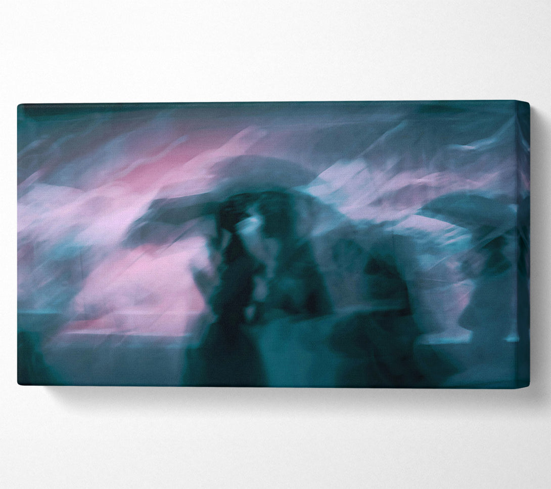  A Canvas Print of Teal And Pink Blur Canvas Print
