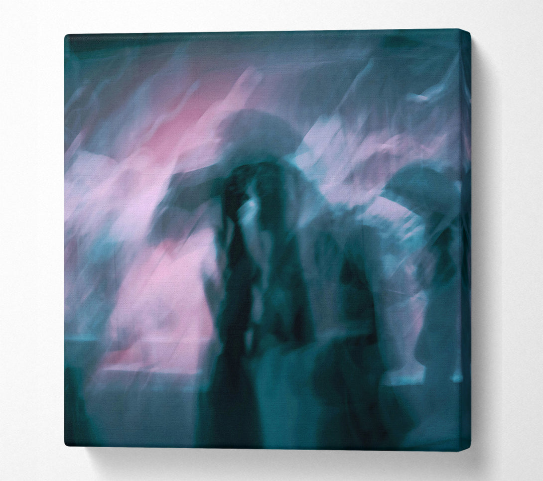  A Canvas Print of Teal And Pink Blur Canvas Print