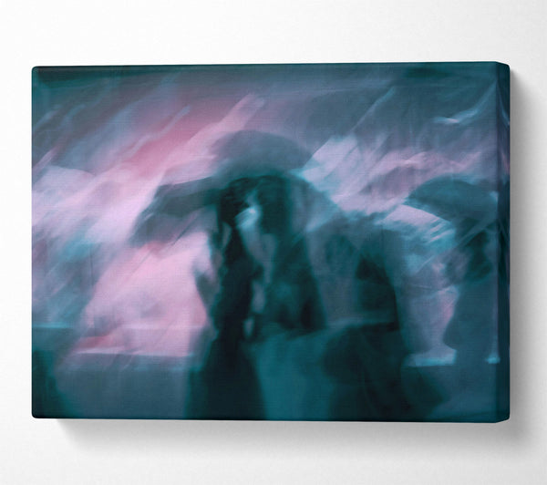  A Canvas Print of Teal And Pink Blur Canvas Print