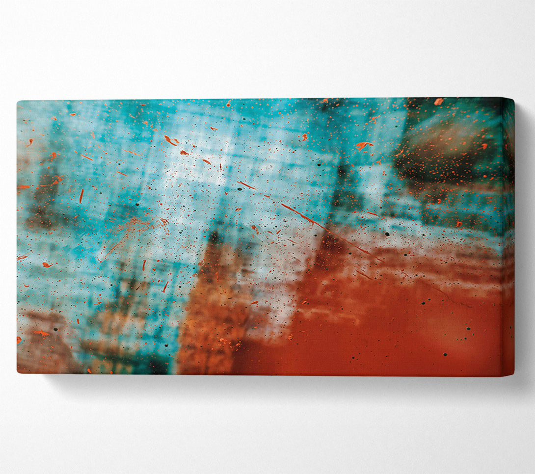  A Canvas Print of Teal Splatters And Haze Canvas Print