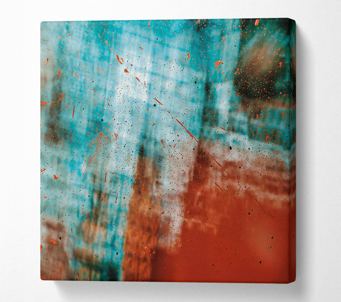 A Canvas Print of Teal Splatters And Haze Canvas Print