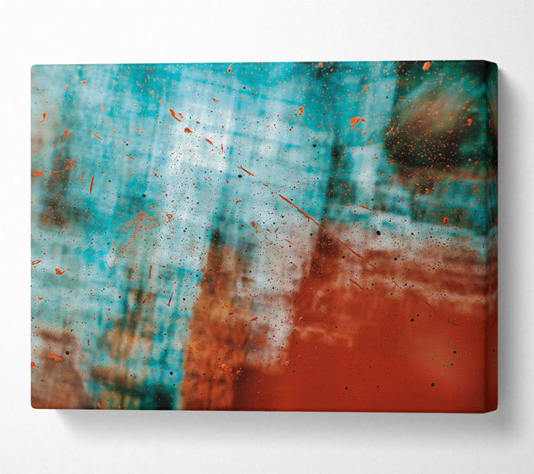  A Canvas Print of Teal Splatters And Haze Canvas Print