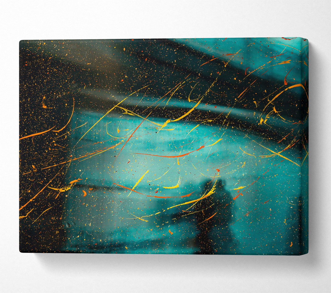 A Canvas Print of Teal Splattering Sky Canvas Art