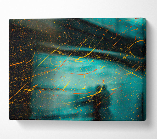  A Canvas Print of Teal Splattering Sky Canvas Art