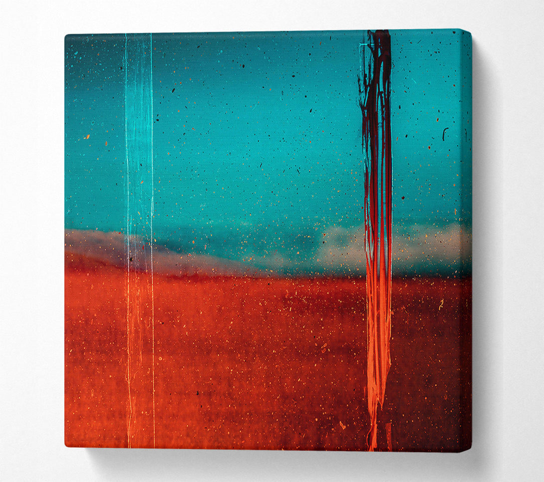  A Canvas Print of Red Through Turquoise Canvas Art