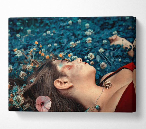  A Canvas Print of Azure Flower Dream Canvas Wall Art