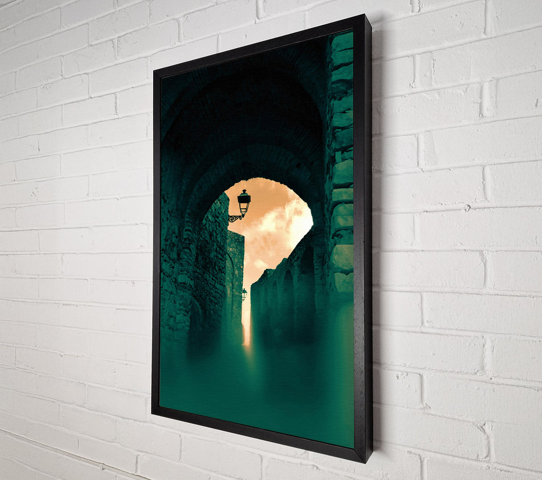  A Canvas Print of Emerald Alleyway Light Canvas Print