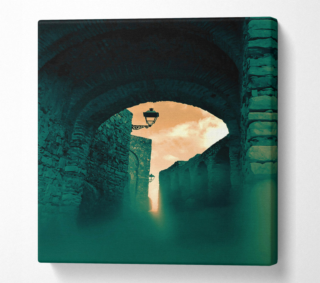  A Canvas Print of Emerald Alleyway Light Canvas Print