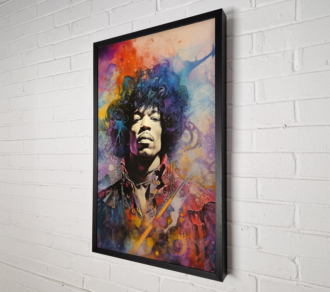  A Canvas Print of Jimi Hendrix Colour Splash Canvas Print