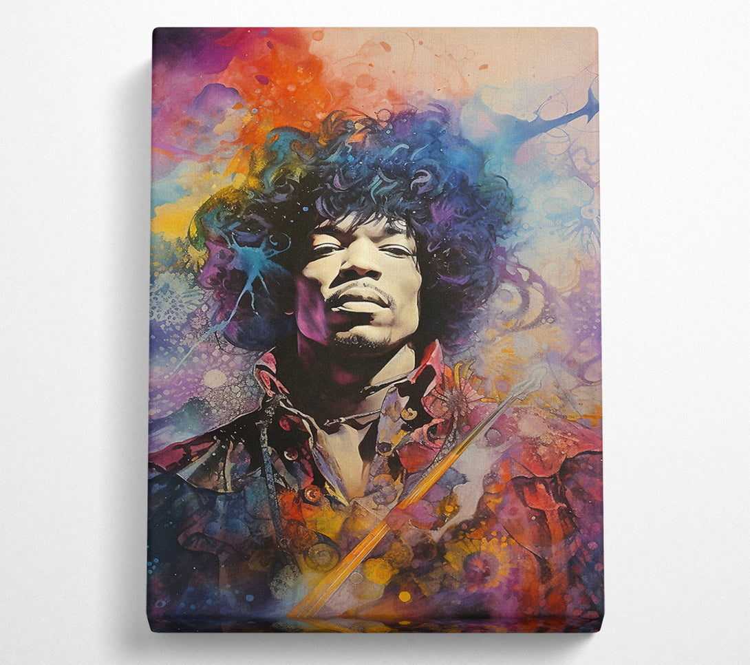  A Canvas Print of Jimi Hendrix Colour Splash Canvas Print