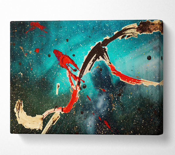 A Canvas Print of Teal Cosmic Dance Canvas Wall Art