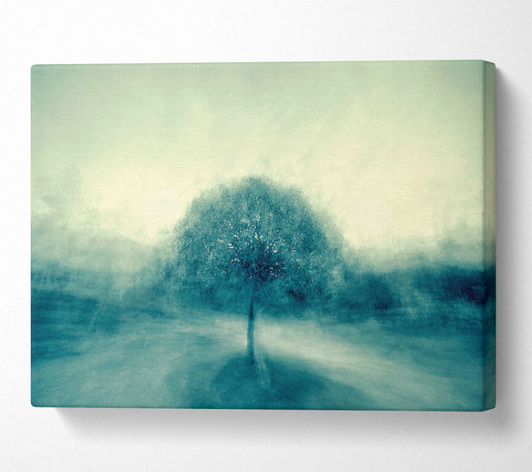  A Canvas Print of Teal Tree In Mist Canvas Art