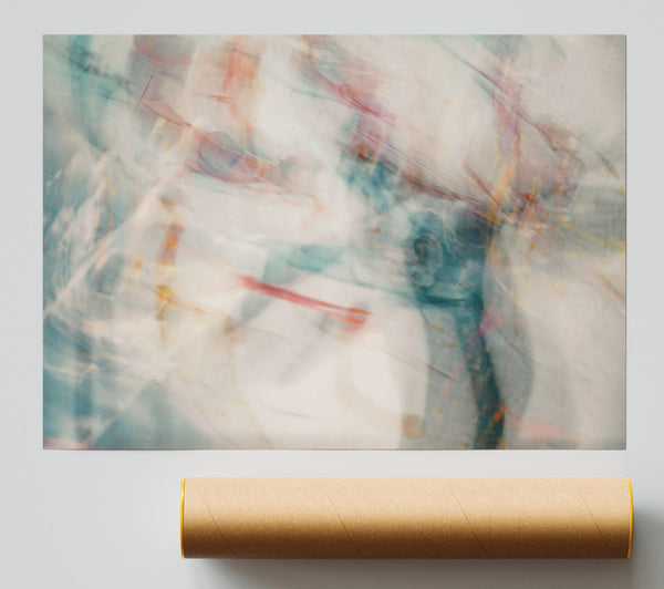 Teal Abstract Impression Print