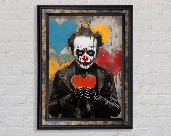 Joker Heart Graffiti Framed Print