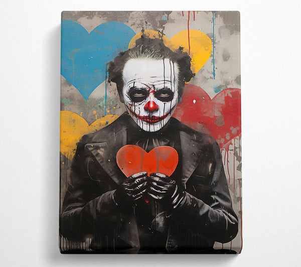  A Canvas Print of Joker Heart Graffiti Canvas Wall Art