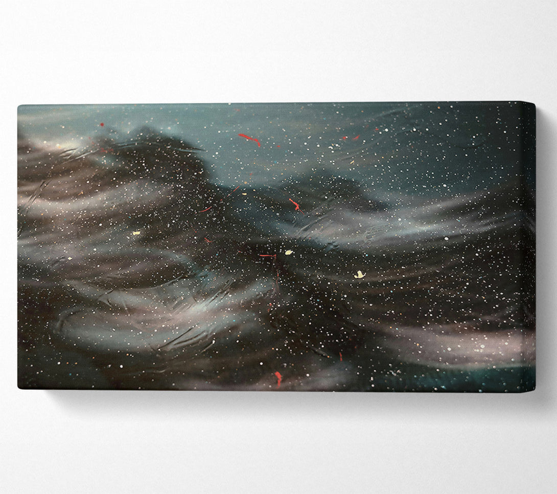  A Canvas Print of Black Galaxy Reflections Canvas Print