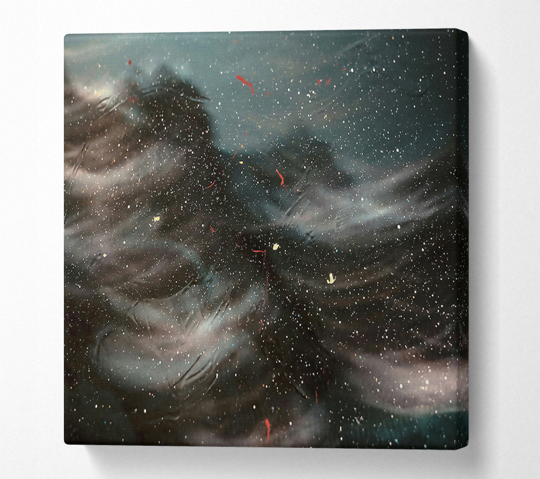  A Canvas Print of Black Galaxy Reflections Canvas Print