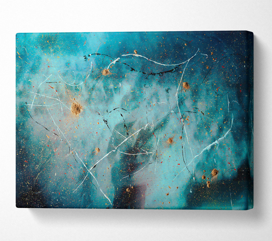 A Canvas Print of Teal Cosmic Dance Canvas Wall Art