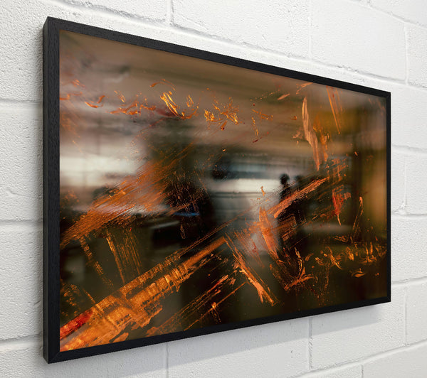 Golden Reflections Through Glass