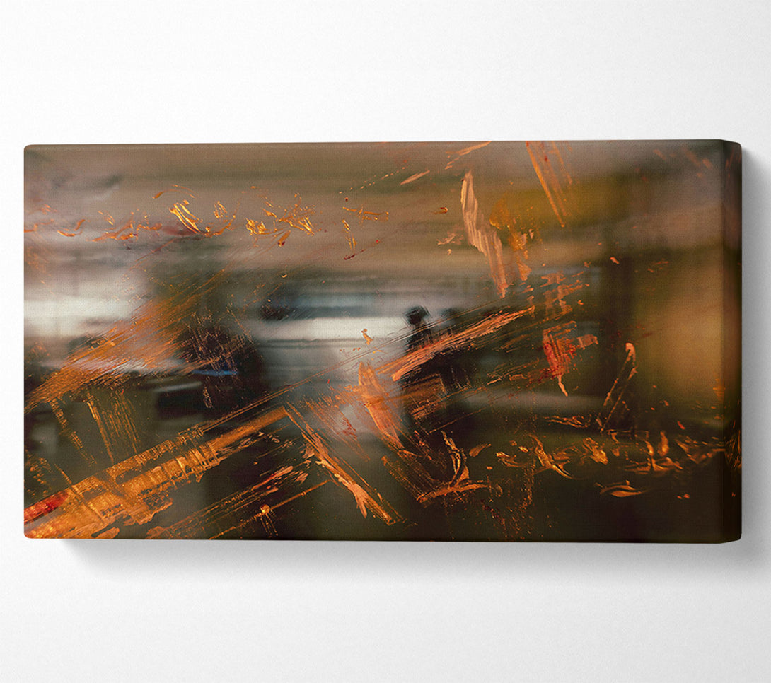  A Canvas Print of Golden Reflections Through Glass Canvas Print